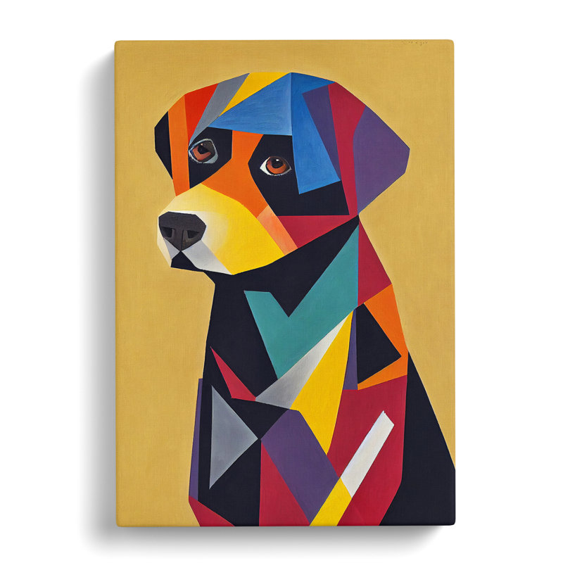 XC1022-1831X Dog Geometric No.3 Abstract - Wrapped Canvas Print, 50cm H x 35cm W x 3cm D
