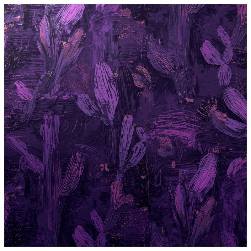 Tapis de bain mauve à motif de cactus mauve, L 24 po x L 17 po
