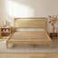 Lit plateforme en bois massif avec tête de lit, grand lit, finition naturelle, aucun sommier requis, assemblage facile-1343968745-1343968746-1343968754
