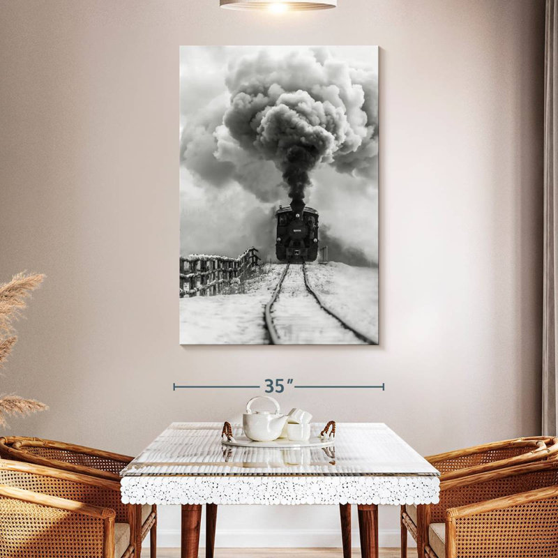 Mehar BW Old Train, 51" H x 34" W