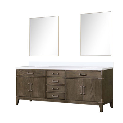 Freestanding Double Bath Vanity With Faucet Set And Mirrors