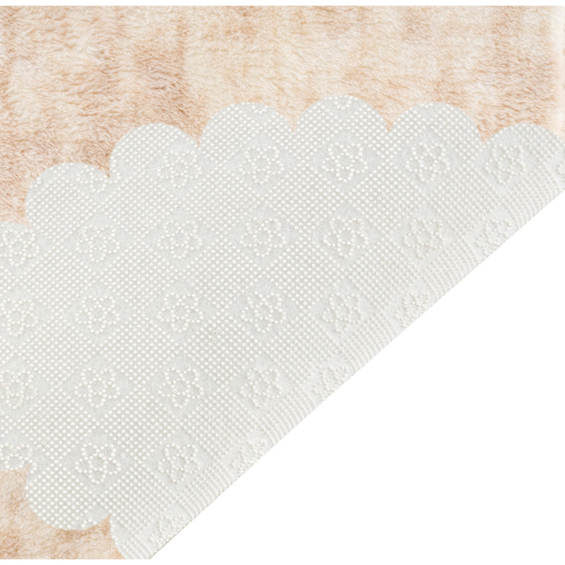 Tapis beige en polyester tissé à la machine Pomerleau, Ovale 3 pi 3 po x 4 pi 11 po