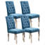 Chaise de salle à manger moderne de 2 personnes en bleu lac avec bouton - Luxe et structure pour le confort