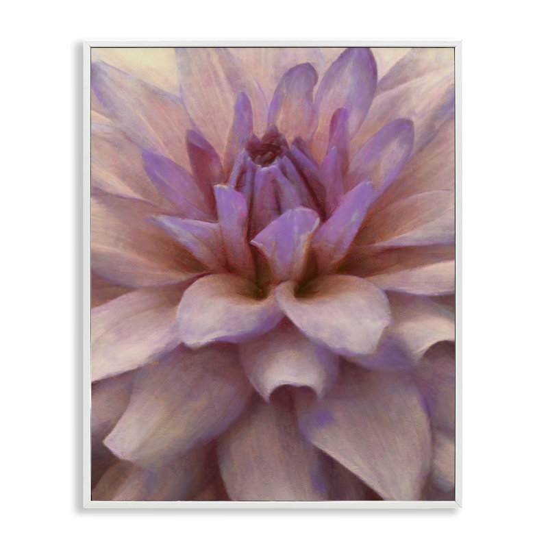 Art de pétales de dahlia mauves par Alonzo Saunders bg-077, Estampe numérique encadrée blanc bord de mer, H 14 po x l 11 po