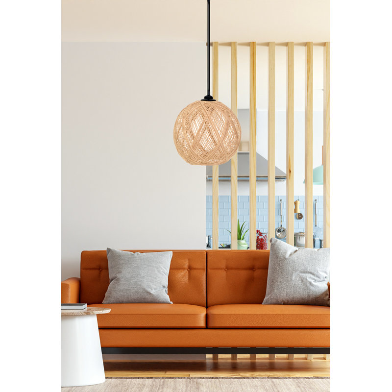 Cassandra 1 - Light Sphere Globle Pendant, Black, Brown Ecru
