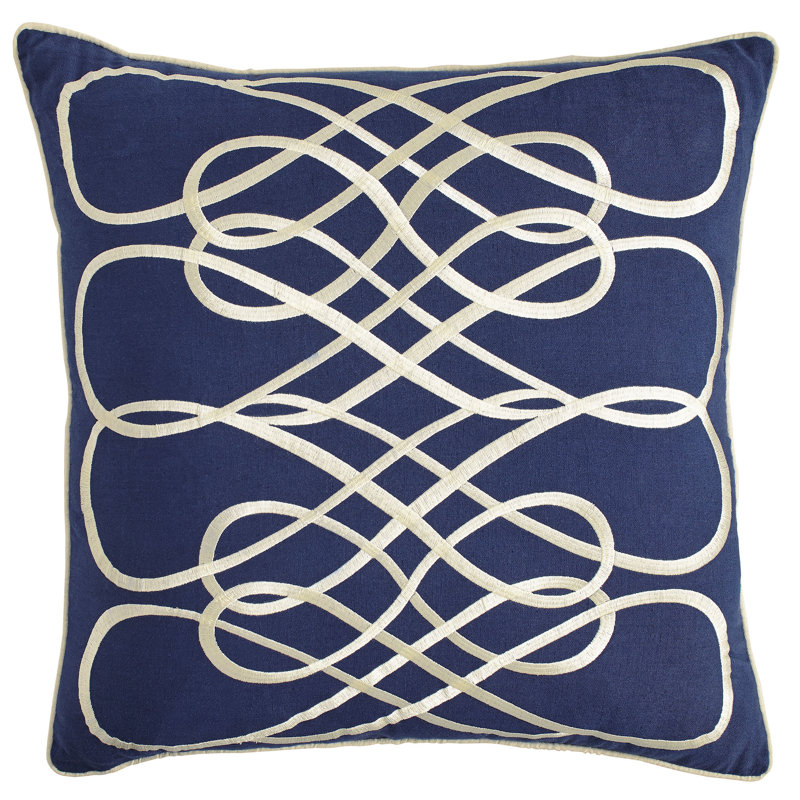 Coussin décoratif , H 18" x l 18" x P 1", Bleu marine