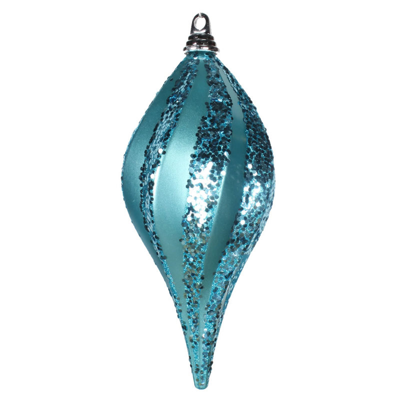 Candy Glitter Drop Ornament, 12" H x 6" W x 6" D, Turquoise