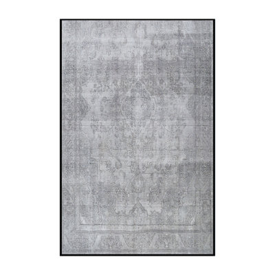 Tapis gris/beige traditionnel