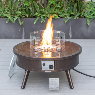 Kliyah Round Propane Smokeless Fire Pit Table