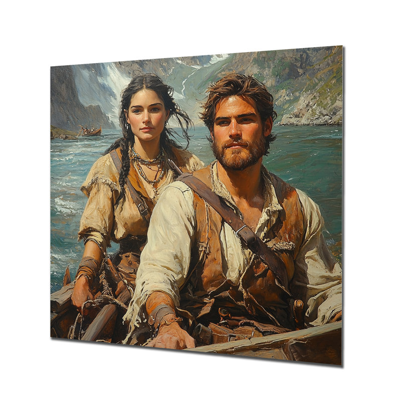 Lewis and Clark Expedition In 1804 I - Native American Warrior, art mural en métal pour le salon, H 29,5 po x l 29,5 po