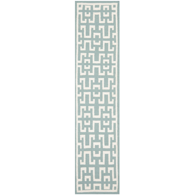 Feliciano Geometric Wool Hand Woven Area Rug, Runner 76 x 244 cm