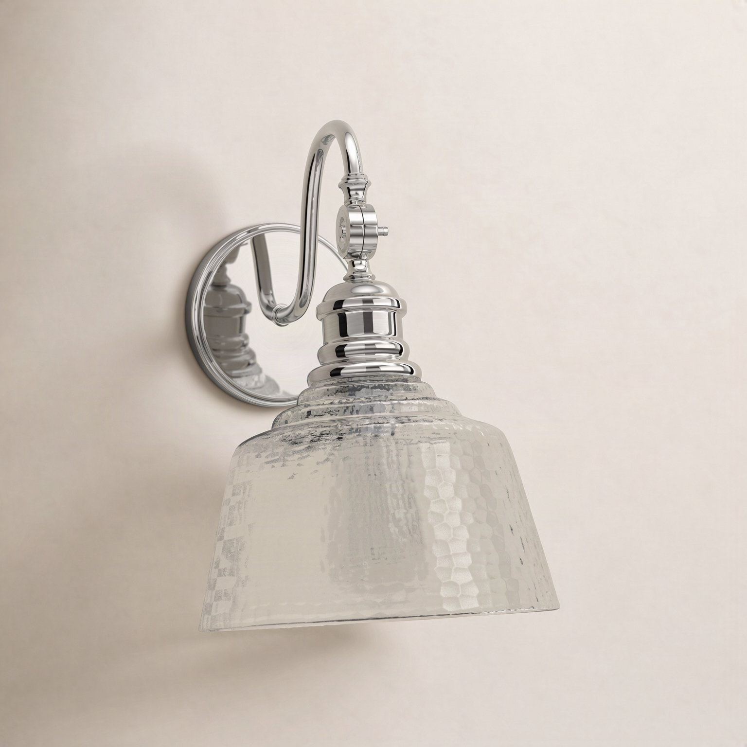 Lindholm Single Light Dimmable Armed Sconce, Polished Nickel