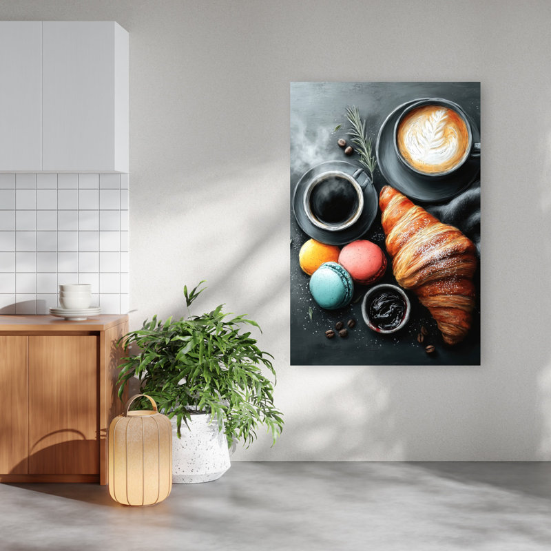 Cozy Coffee Petit déjeuner, art mural élégant, H 60 po x l 40 po