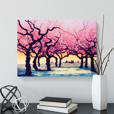 Enigmatic Cherry Blossom Trees - Wrapped Canvas