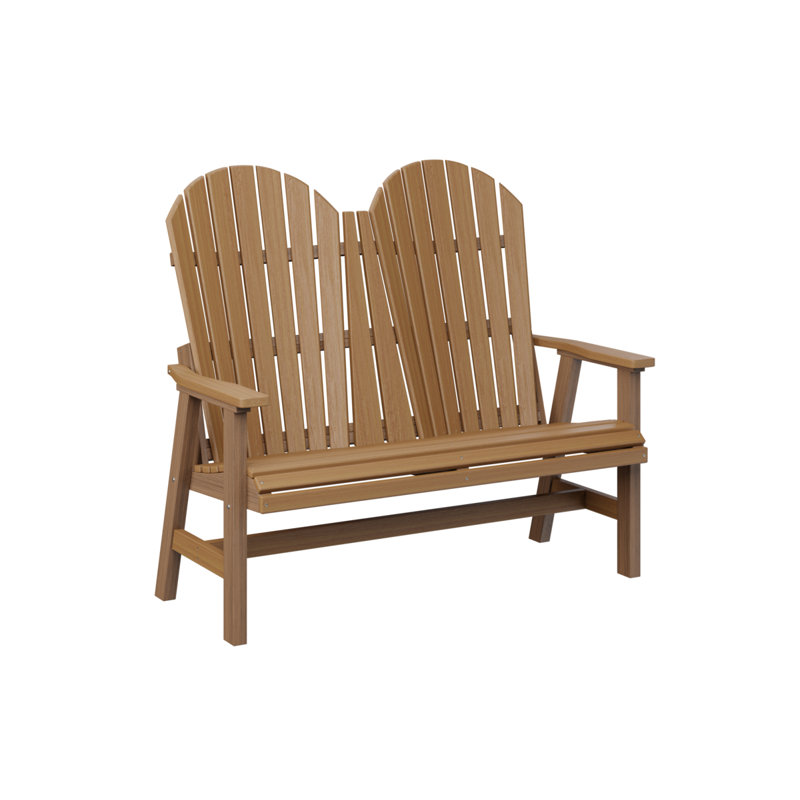 Berlin Gardens Comfo Back Loveseat, Natural Teak Top/Antique Mahogany Base