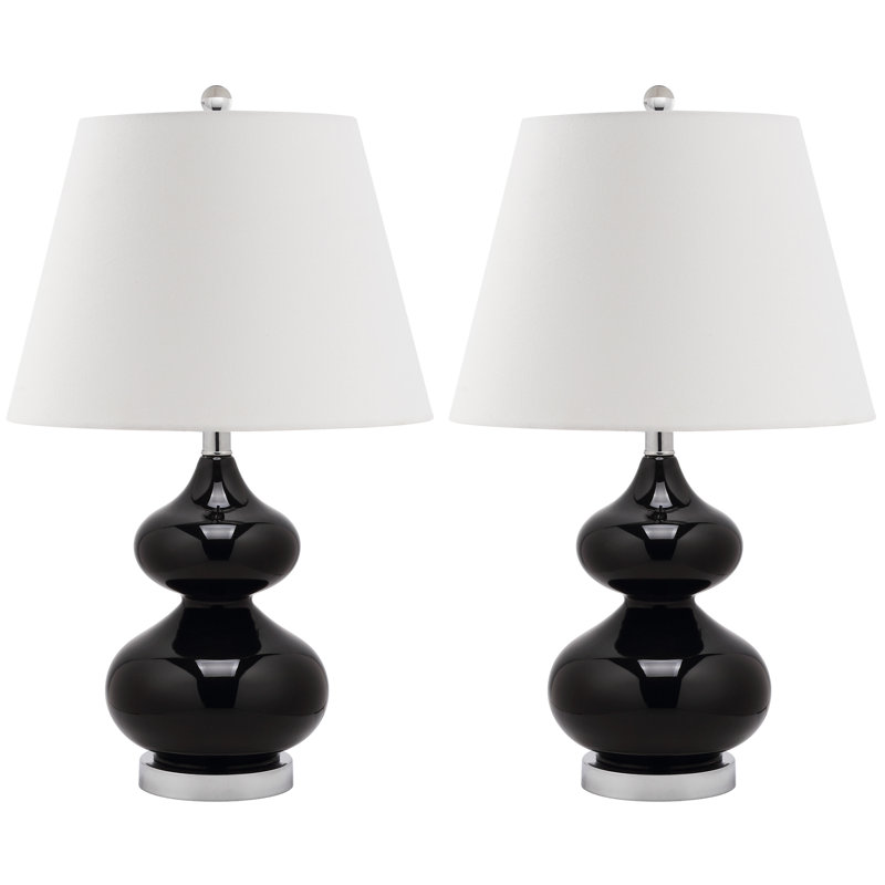 Courtney Glass Table Lamp, Black
