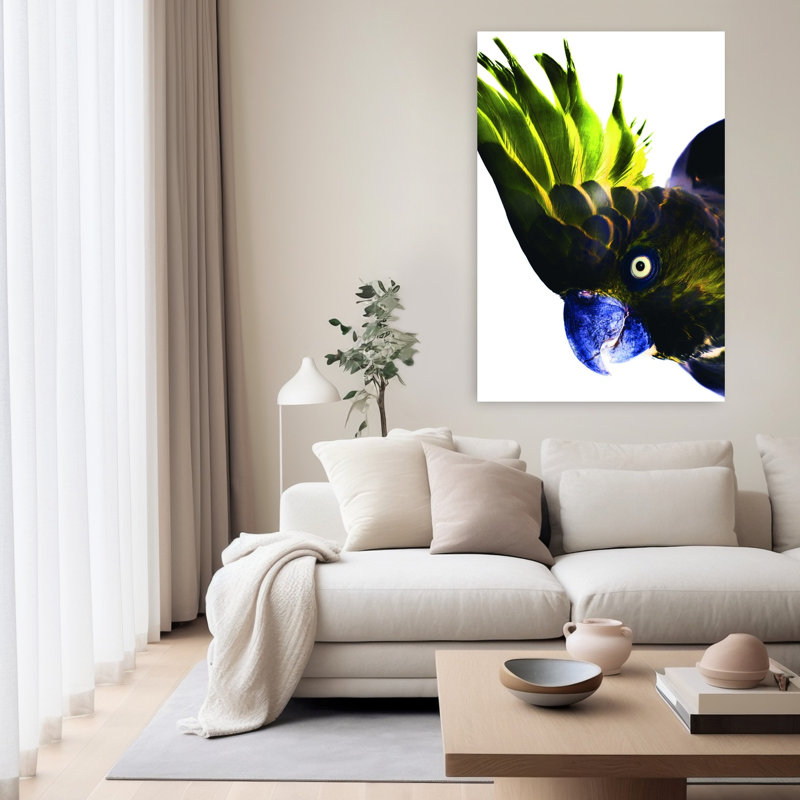 Art contemporain, art moderne oiseau tropical, H 60 po x l 40 po