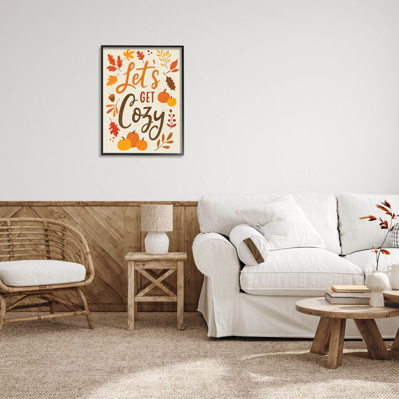 Lets Get Cozy Autumnal at-245, Giclée encadrée noir minuit, H 30 po x l 24 po x P 1,5 po