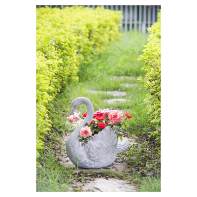 Statue de jardin grise en oxyde de magnésium gris 16,5 po