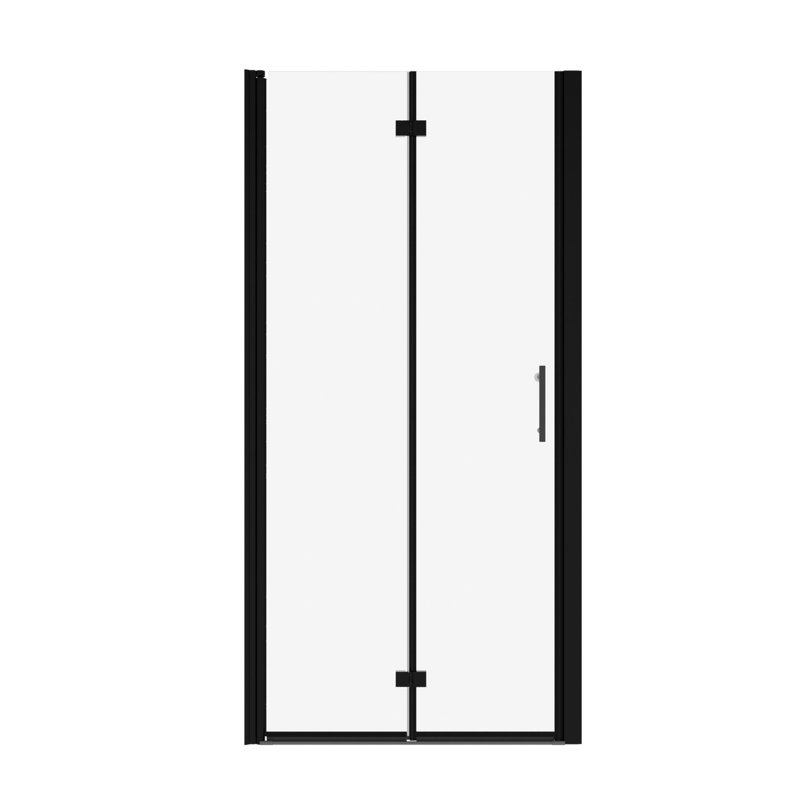 1/4" Tempered Glass Universal Pivot Shower Door - 1 3/8" Adjustable, Matte Black, 36000 Times Open And Close Checked, Leak Resistance Functionality Adjustable Glass, Studied, Leak Function