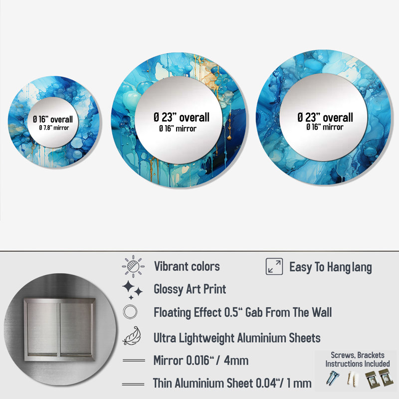 Perris Metal Round Mirror