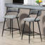 Tabouret de bar 26 po à hauteur de comptoir avec housse en polyuréthane et tabouret de bar avec base thermolaquée et repose-pieds