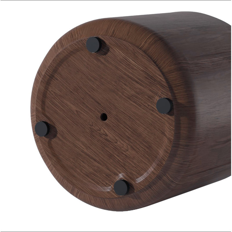 19.29"H Round Outdoor Indoor Side Table, Modern Wood Grain Patio Garden Stool, Sturdy MGO (Magnesium Oxide) Waterproof, No-Assembly Table For Patio, Garden, Backyard, Living Room