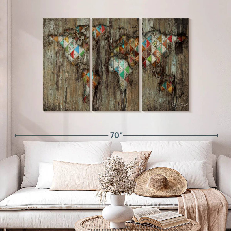 Aliaz My Geometric World Map, 32" H x 50" W