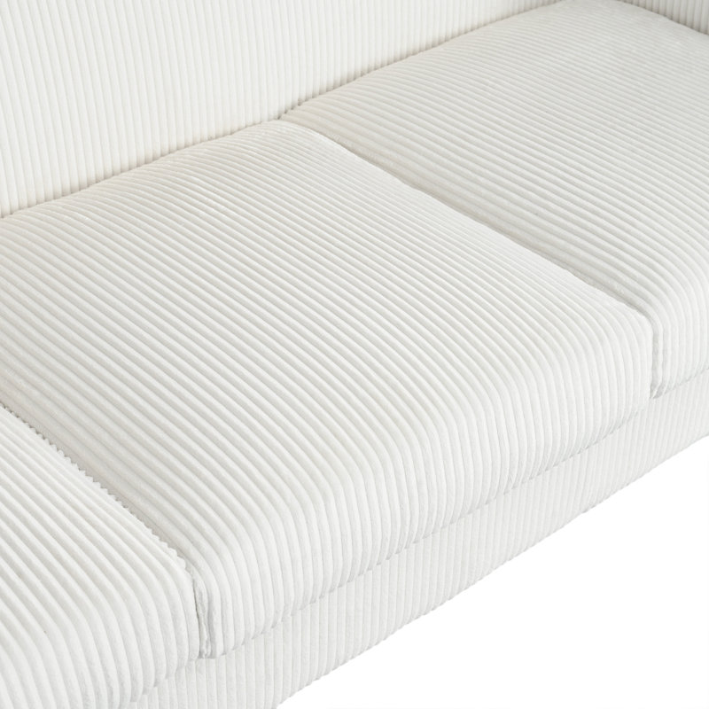 Canapé contemporain à 3 places beige avec ports USB et porte-gobelets, confortable et élégant pour la vie moderne, Beige