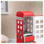 Boîte à bijoux en cuir de style téléphone britannique avec présentoir en acrylique et rangement pour bagues, rouge