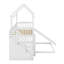 Lit simple superposé au dessus d'un lit double avec glissade, lit maison avec glissade-1532324393