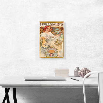 «Biscuits Lefevre Utile 1900» par Alphonse Mucha, impression sur toile tendue