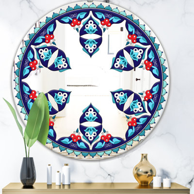 Miroir d'appoint mural sans cadre bohémien et éclectique