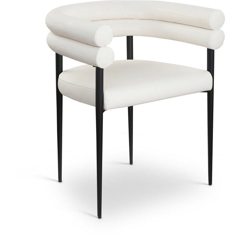 Lavina Cilton Vegan Leather Dining Chair, Cream Vegan Leather