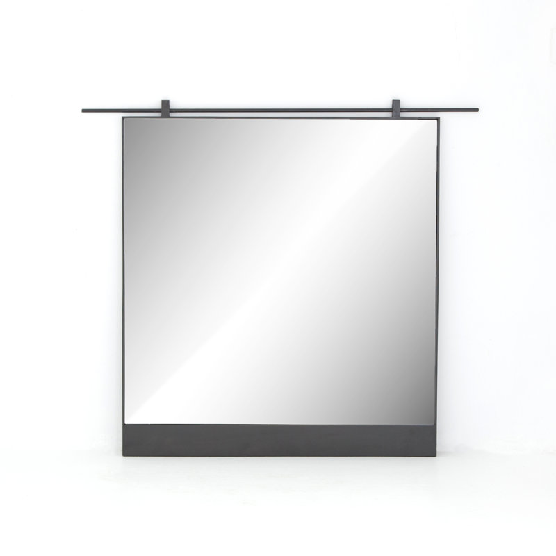 Miroir mural Hutton, 34 po x 30 po, Fer antique