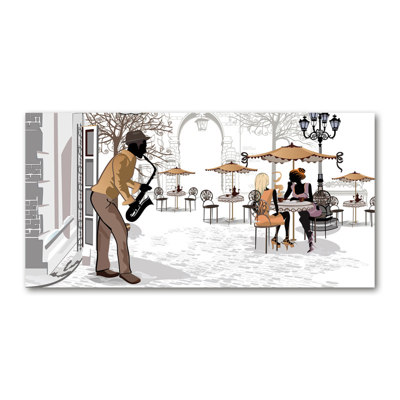 Street Musician - Wrapped Canvas Print