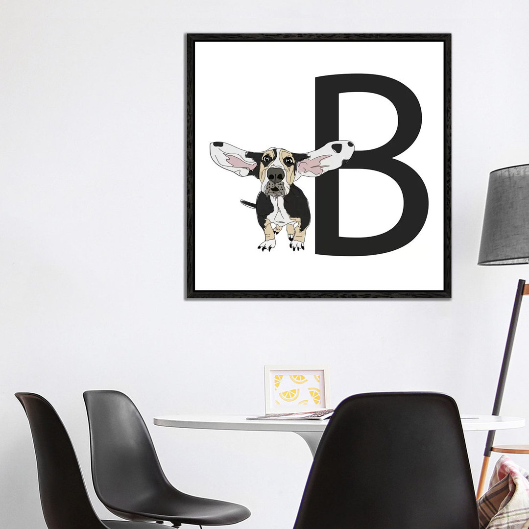 B Is For Basset Hound by Sketch And Paws - Gallery-Wrapped Canvas Giclée on Canvas