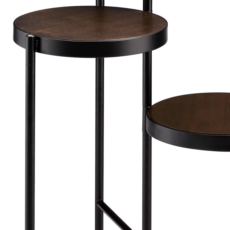 Support à plante pliable en noyer noir 3 - Métal, peu encombrant pour salons professionnels