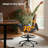 Drafting Chair with Flip‑Up Armrests & Adjustable Footring Ergonomic Height Adjustable Seating, Brown Suede Thick Cushion, 360° Swivel, Ideal for Standing Desks & Home Office
