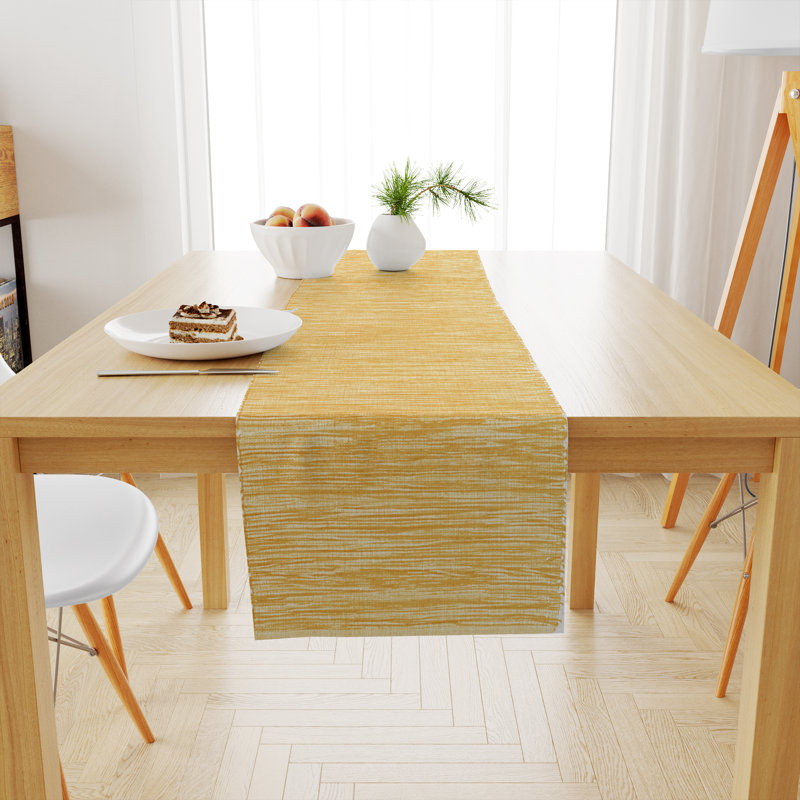Hovhan Cotton Rectangle Table Runnner, Honey