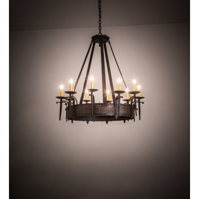 Lustre 10 lumières façon bougie Theta