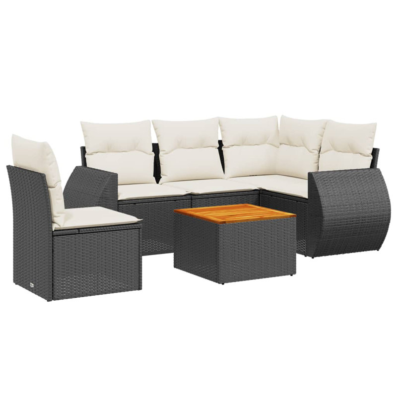 Ensemble de canapé de jardin Vidaxl noir, crème