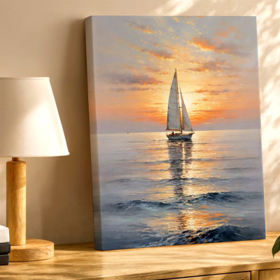 Voilier, océan, coucher de soleil, impression sur toile, paysage marin, décoration murale 79 pièces, décorations pour la maison, salon, chambre à coucher et décor de bureau, art mural galerie, style intérieur moderne