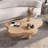 32 Inch Modern Nordic Cloud-Shaped Coffee Table | 3-Leg Solid Natural Larch Wood Center Table for Living Room & Bedroom-464669242-419345575