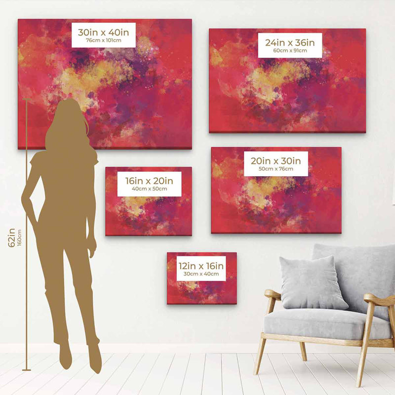 Godderd " Red Shades ", White Framed, 16" H x 20" W
