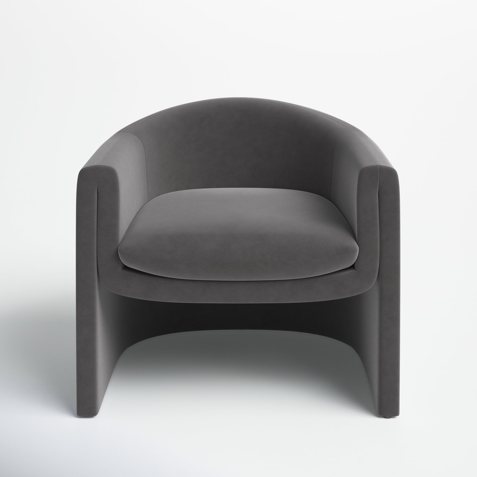Pollman Barrel Chair, Dark Grey Velvet