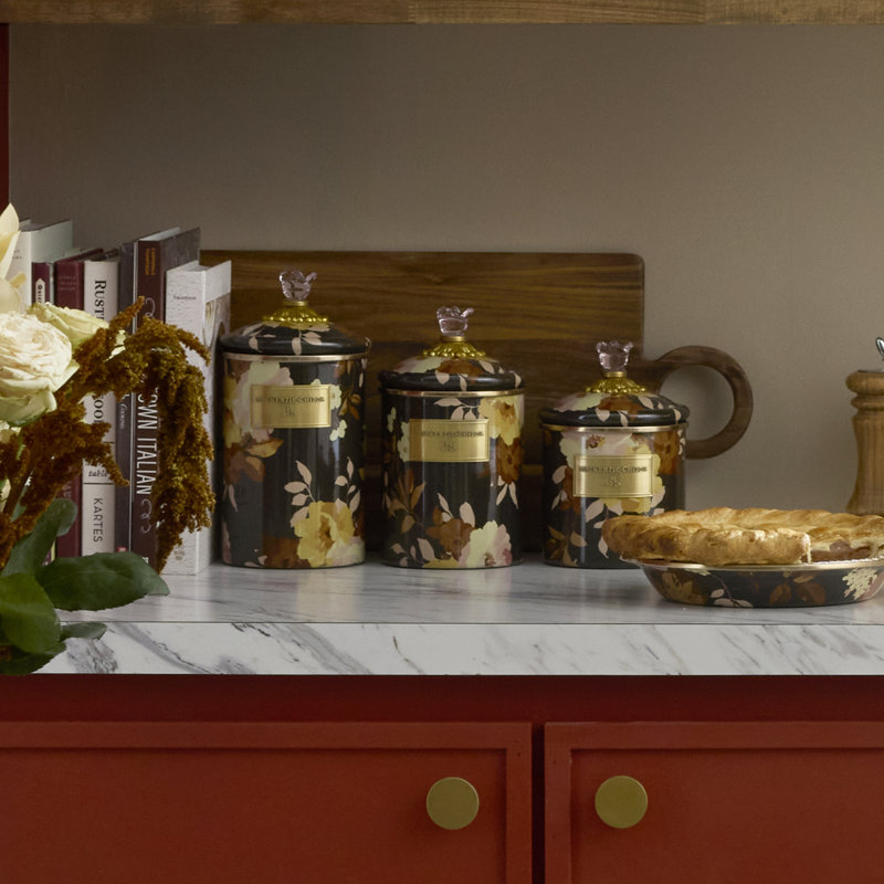 Wild Rose Brown Medium Canister, Brown