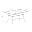 Table de salle à manger de patio en osier rectangulaire avec plateau en verre et lin naturel-463005327