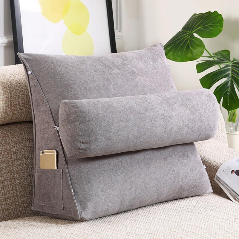 Coussin de lecture Chenille, Gris