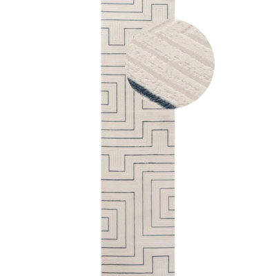 Carmel Modern Geometric Cream/Navy Area Rug